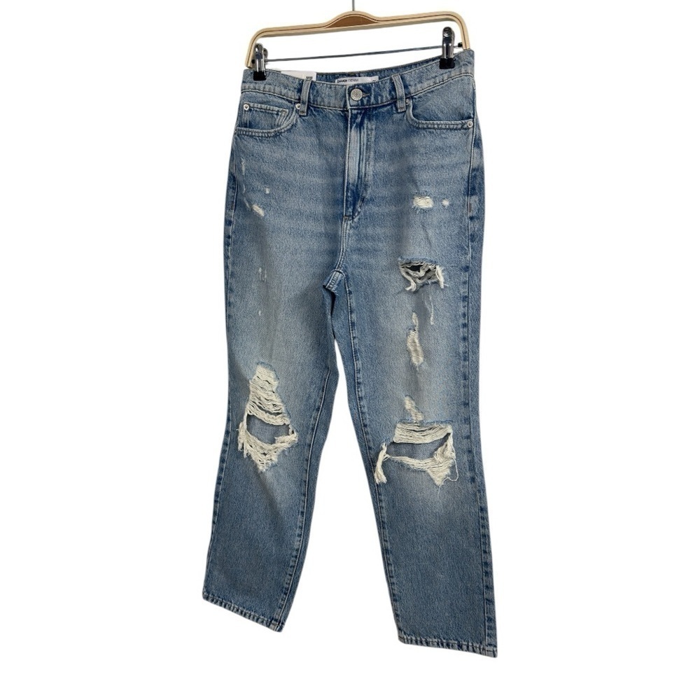 NWT Garage Denim Jean Vintage Straight Toby Blue Size 9 Destructed Straight Blue - Picture 2 of 8